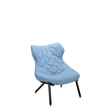 Kartell - Foliage Sessel - Gestell schwarz - Stoff Trevira blau