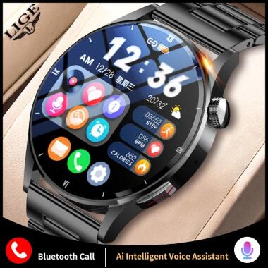 LIGE Körpertemperatur Smart Watch Männer Frauen Körperliche Gesundheit Bluetooth Anruf Smartwatch
