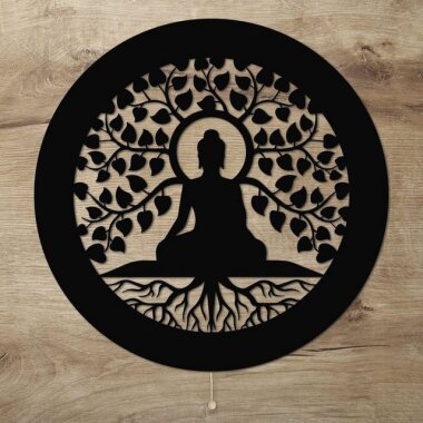 Namofactur LED Dekolicht Yoga, Buddha Baum