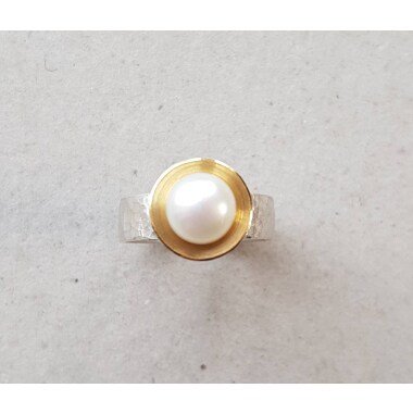 Perlenschmuck aus 925 Silber & Wunderschöner Perlenring. Unikat