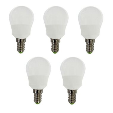 Provance LED-Leuchtmittel 5 x LED Glühlampe Glühbirne Kugel E14 6W 6 Watt 520 Lu