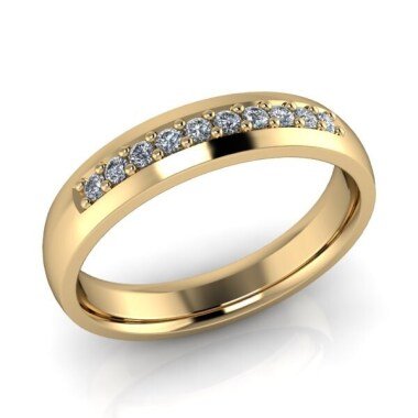 Ring Aus 585 Gelbgold Mit 10 Diamanten, Diamantring