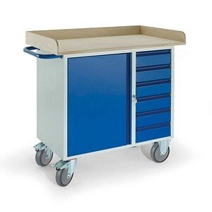 Rollcart Werkstattwagen blau 6 Schubladen