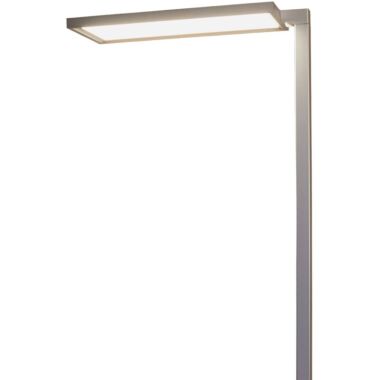 Silberne Büro-LED-Stehlampe Dorean silber