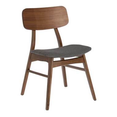 Stühle in Walnussfarben und Grau Skandi Design (2er Set)