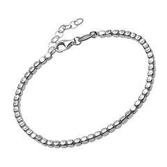 Armband 925er Silber für Damen mit eckigen Beads