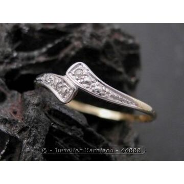 Bicolor-Ring aus Gold 585 & Gold Ring filigran Gold 585 bicolor Diamant