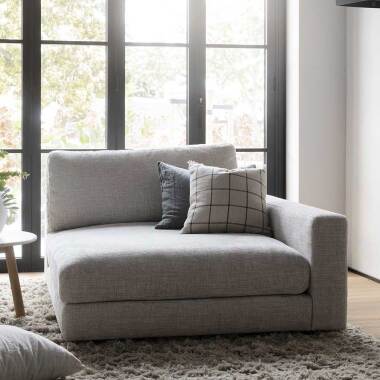 Couch Sessel hellgrau Armlehne rechts modernem Design