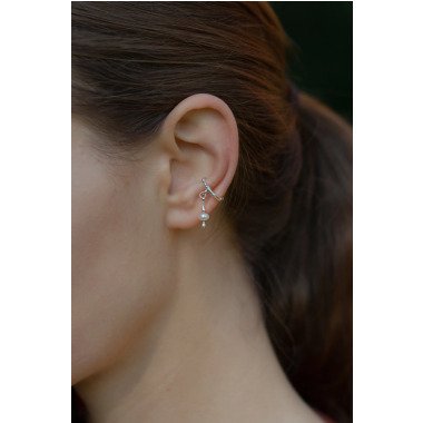 Ear Cuff Mit Perlen Anhänger Rachel | Ohrringe Ohne Ohrloch