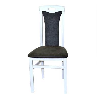 Esstisch Stühle in Weiß & Anthrazit Kunstleder und Webstoff (2er Set)