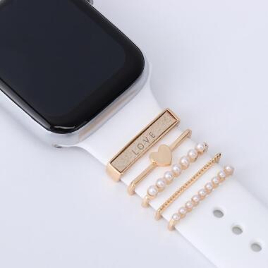 Für Apple Watch Band Metall Charms Dekorativer Ring Diamant Ornament Smart Watch