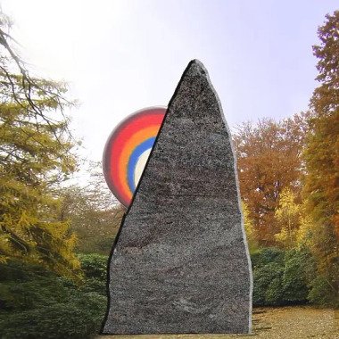 Grabstein für Einzelgrab aus Glas & Grabstein mit Regenbogen