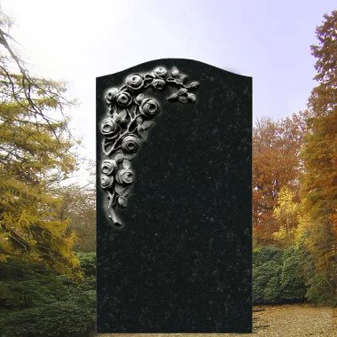 Grabstein Verzierung & Grabdenkmal mit Rosenblüten