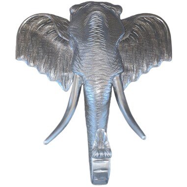 Großer Elefantenkopf Wanddeko/Silber Luxus Designfigur, Moderne Figur