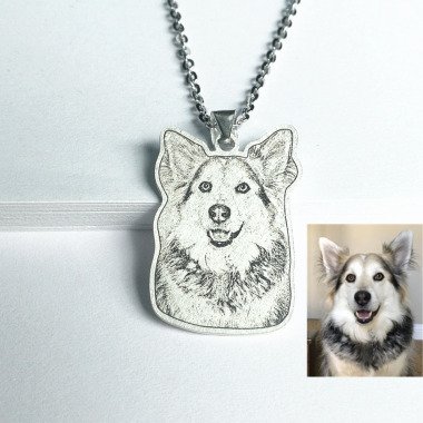 Haustier Charme, Gravierer Sterling Silber Hund Personalisierte Halskette