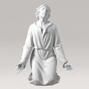 Jesus Grabfigur aus Marmorguss Kniender Jesus