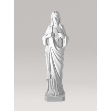 Jesus Skulptur & Jesusfigur aus Marmorguss Heiligstes Herz Jesu / 122x43x24cm