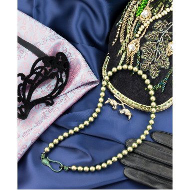 Kette Ohne Anhänger in Grün & Grüne Swarovski Perlen Halskette Geburtstagsges