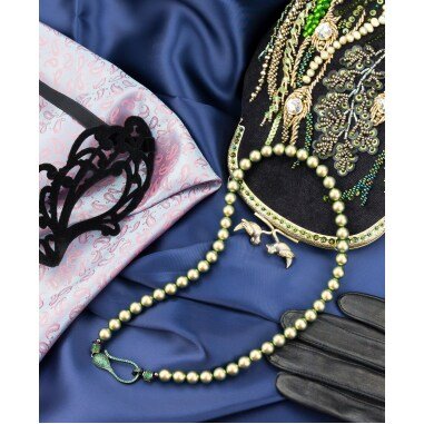 Kette Ohne Anhänger & Grüne Swarovski Perlen Halskette Geburtstagsgeschenk