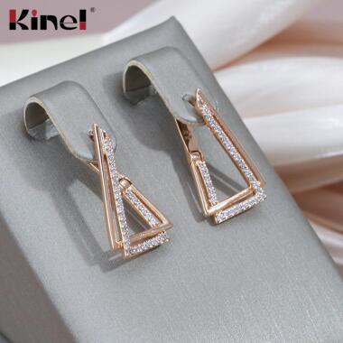 Moderne Ohrringe aus Kupfer & Kinel Modern Fashion Triangle Roségold Ohrringe für Damen