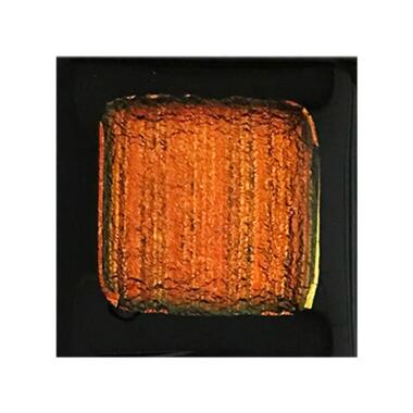 Modernes Glasornament in Quadratform schwarz-orange Glasornament Qu-26