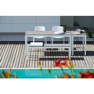 Outdoor Tisch Quadrat Hpl-Schichtstoff zementoptik