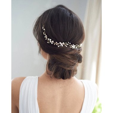 Perlen-Stirnband Hochzeit Haarranke, Floral