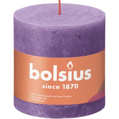 Rustikale Kerze, Blockkerze 100/100 Vibrant Violet