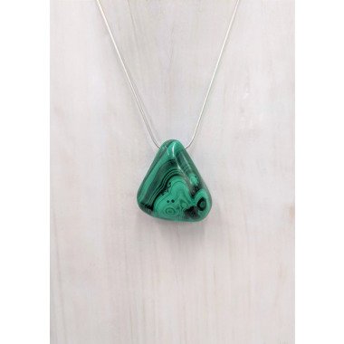 Silberschmuck in Grün & Malachit Sterling Silber Halskette, Grüne Kristall