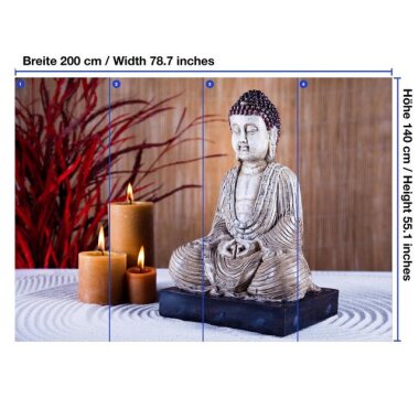 wandmotiv24 Fototapete Buddha-Statue aromatische