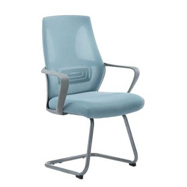 Wartebereich Stuhl in Hellblau und Grau Schwinggestell