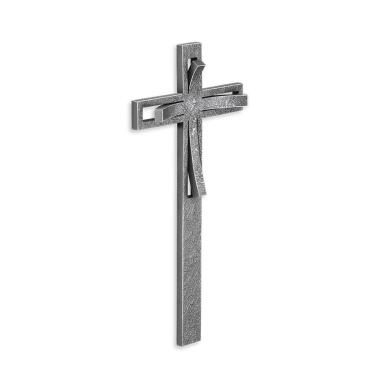 Weihwasserkessel mit Deckel mit Händen & Aluminium Kreuzornament vom Bildhauer Kreuz im Kreuz