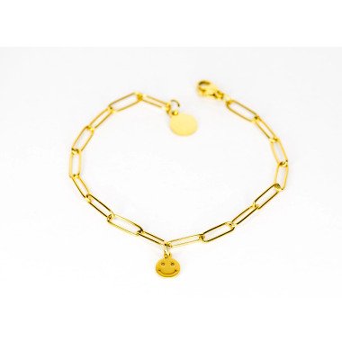 Armkette Gold aus Edelstahl & Armband/Armkette „Smiley 18K Vergoldet
