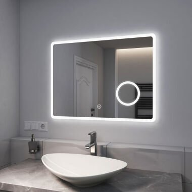 Badspiegel mit 3-fache Vergrößerung, led
