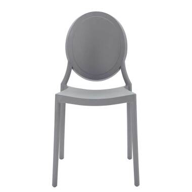 Kunststoff Stühle in Grau 45 cm Sitzhöhe (Set)