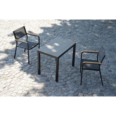Outdoor Tisch Quadrat Keramik Grau / natur