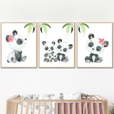 Panda Wand Kunst Dekor Baby Mädchen Kinderzimmer