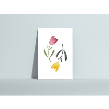Postkarte Tulpen, Frühlingskarte, Frühlingsgruß