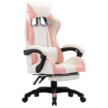 vidaXL Gaming-Stuhl mit Fußstütze Rosa und