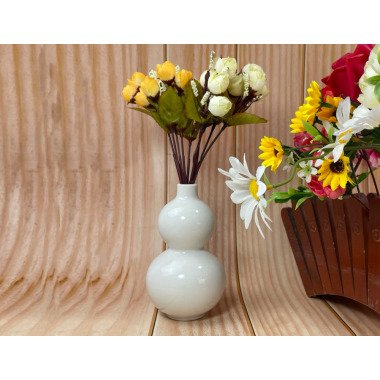 Weiße Kleine Vase Keramikflasche Knospe Vasen