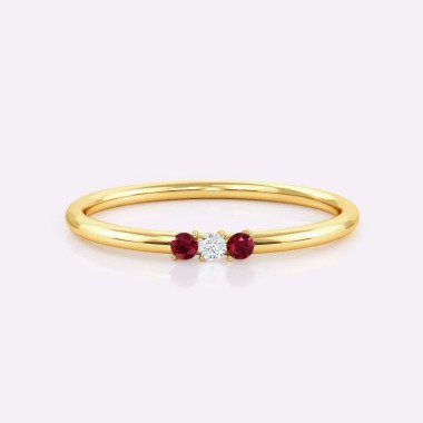 Zierliche Rubin Gold Ring Für Mama Frauen