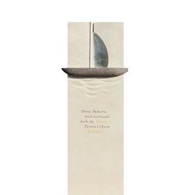 Ausgefallener Grabstein mit Boot & Modernes Doppelgrabmal Boot Symbol Briona