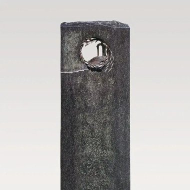 Ausgefallener Grabstein mit Treppen & Granit Einzelgrab Grabstein mit Bronze