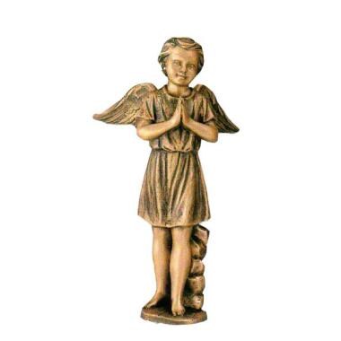Betender Engel Skulptur Bronze Angelus Monda / 26cm (Höhe)