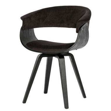 Design Stühle in Dunkelbraun Samt Armlehnen