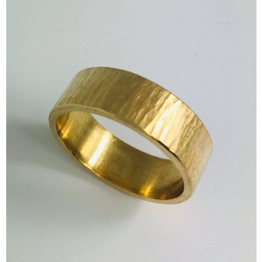 Forged Gold Ring , Wedding Ring, Engagement Or Friendship in 18K Gold With