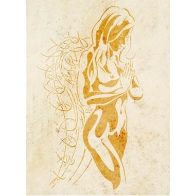 Grabfigur aus Keramik & stencil Wandschablone »Engel 3«