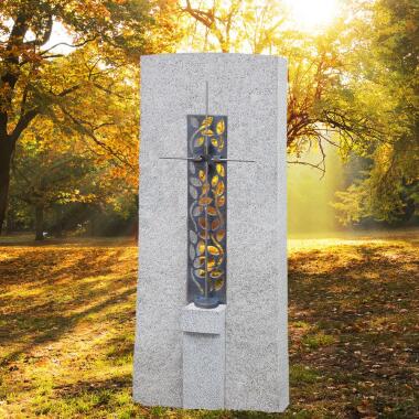 Grabstein für Einzelgrab aus Bronze & Granit Grabstein Einzelgrab mit