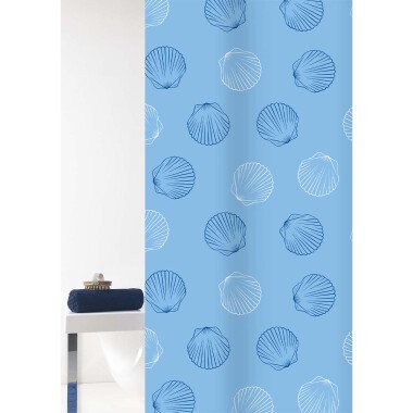 GRUND MARA Duschvorhang 180 x 200 cm Weiß/Blau