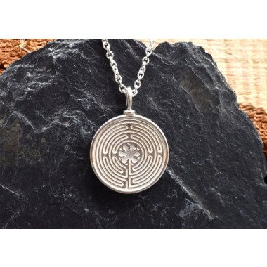 Labyrinth Von Chartres Und Lebensbaum Amulett Aus 925Er Silber Antike Münze Gl